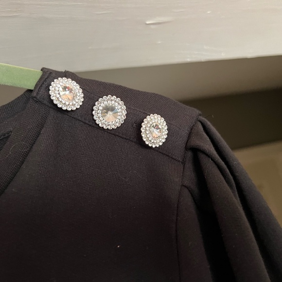 J Crew sweatshirt with jeweled shoulder. Black. 3XL - Picture 3 of 8